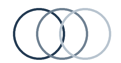 Three overlapping rings